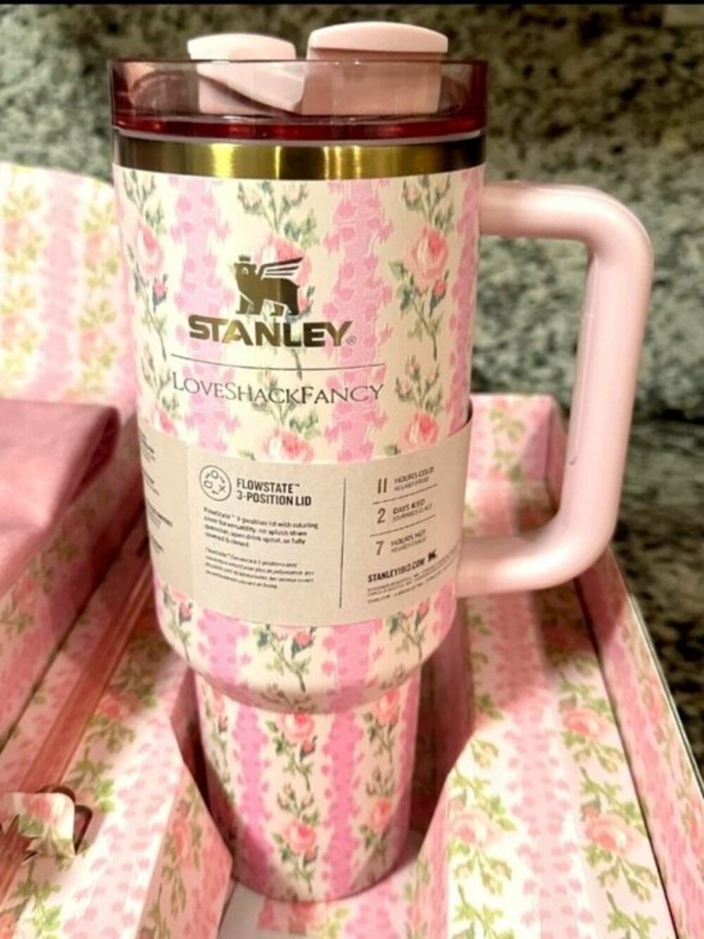 Stanley LoveShackFancy 40 oz Quencher Tumbler Blooming Heirloom Floral